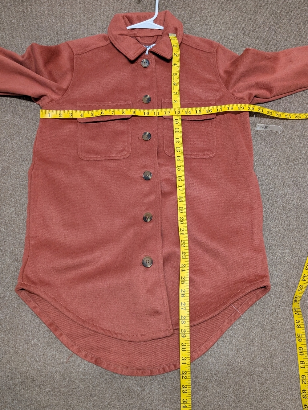New OLD NAVY Soft Brushed Utility Red/Orange Rust Shacket Jacket (XS) - Picture 7 of 7